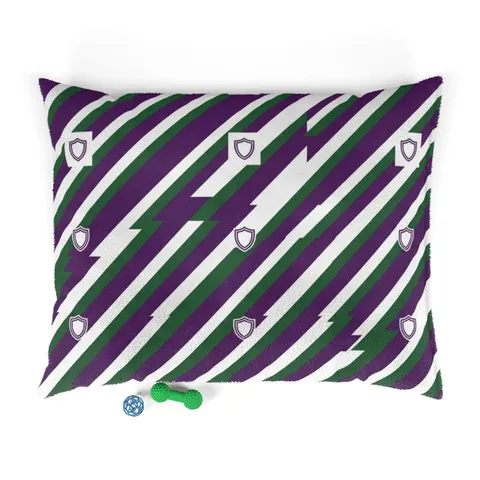 Faith Flag AME-Inspired Purple & Green Pet Bed — front view