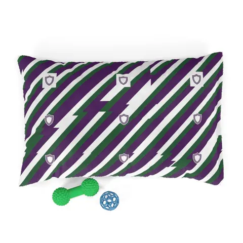 Faith Flag AME-Inspired Purple & Green Pet Bed — front view