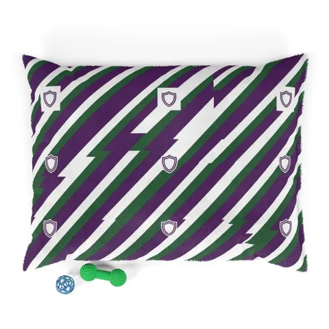 Faith Flag AME-Inspired Purple & Green Pet Bed — front view