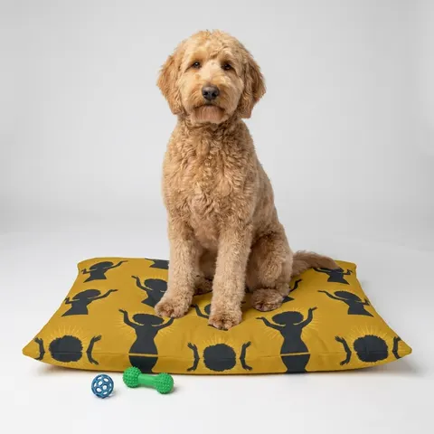 Faith Flag Black Woman in Praise Silhouette Pet Bed