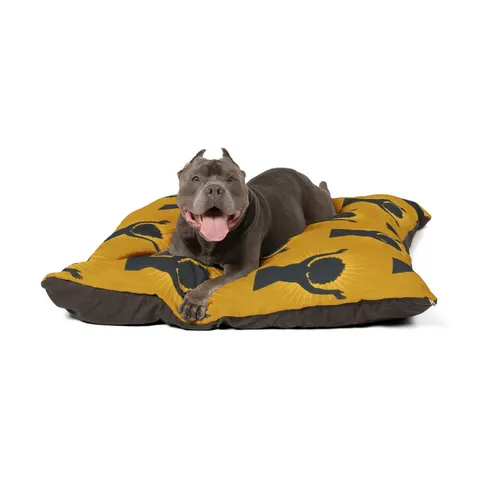 Faith Flag Black Woman in Praise Silhouette Pet Bed — other view