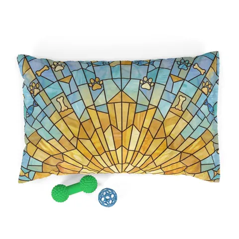 Faith Flag Sunburst Sanctuary Pet Bed — front view