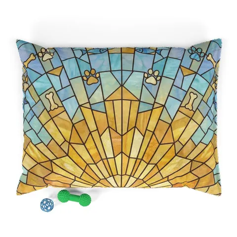Faith Flag Sunburst Sanctuary Pet Bed — front view