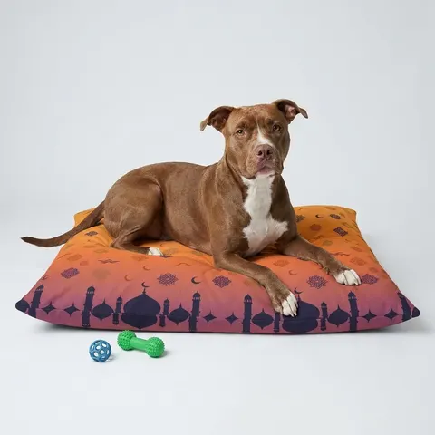 Faith Flag Mosque Sunset Silhouette Pet Bed
