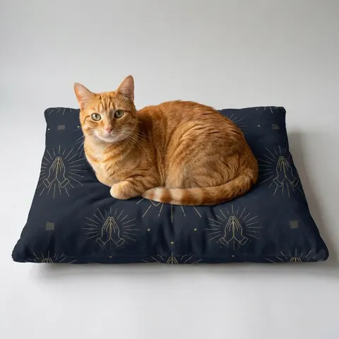 Faith Flag Praying Hands Silhouette Pet Bed