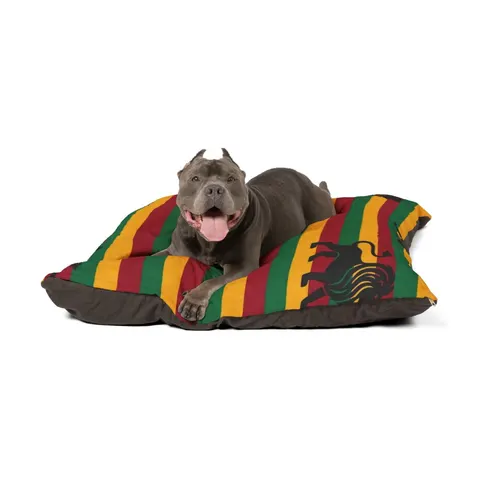 Rasta Flag Red Gold Green with Black Lion Pet Bed — other view