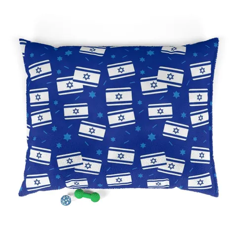 Faith Flag Blue & White Star Emblem Pet Bed — front view