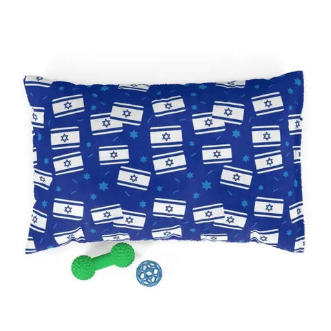 Faith Flag Blue & White Star Emblem Pet Bed — front view