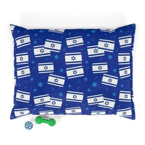 Faith Flag Blue & White Star Emblem Pet Bed — front view