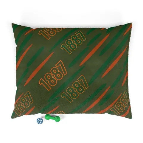 FAMU 1887 Orange & Green Energy Pet Bed — front view