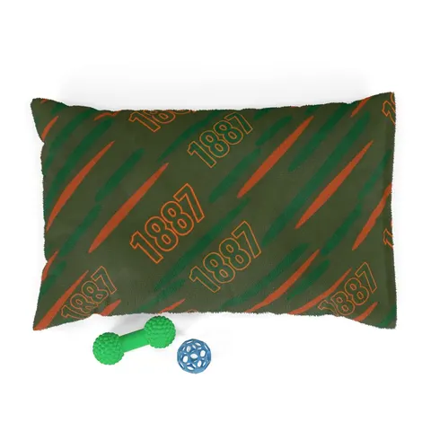 FAMU 1887 Orange & Green Energy Pet Bed — front view