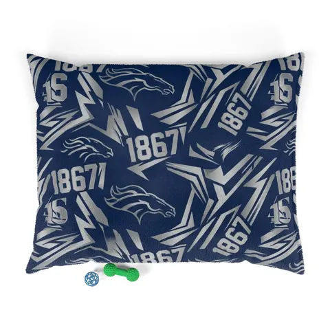Fayetteville State 1867 Blue & Silver Pet Bed — front view