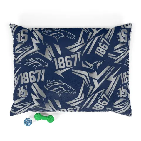 Fayetteville State 1867 Blue & Silver Pet Bed — front view