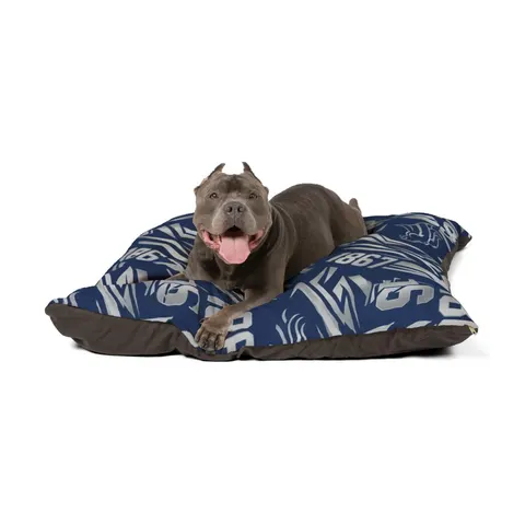 Fayetteville State 1867 Blue & Silver Pet Bed — other view