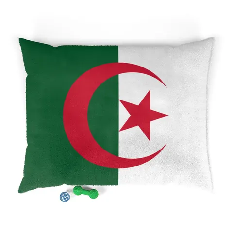 Algeria Green White Red Crescent Pet Bed — front view