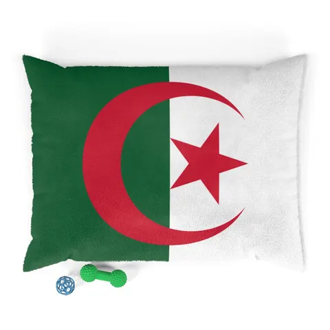 Algeria Green White Red Crescent Pet Bed — front view