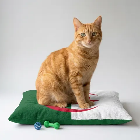 Algeria Green White Red Crescent Pet Bed