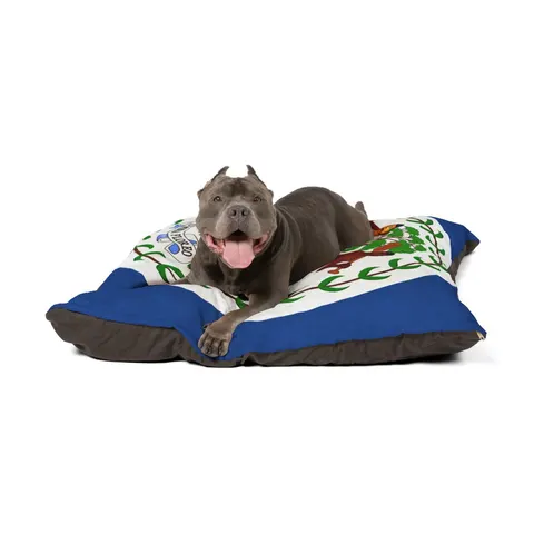 Belize Blue Red Emblem Pet Bed — other view