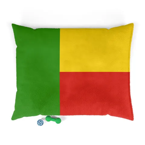 Benin Green Yellow Red Block Pet Bed — front view