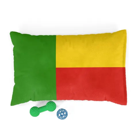 Benin Green Yellow Red Block Pet Bed — front view