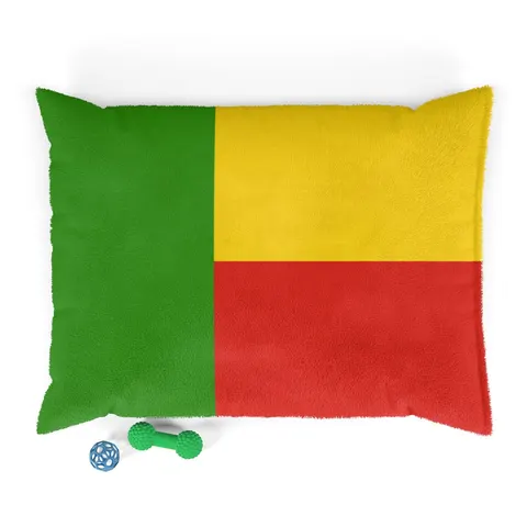 Benin Green Yellow Red Block Pet Bed — front view