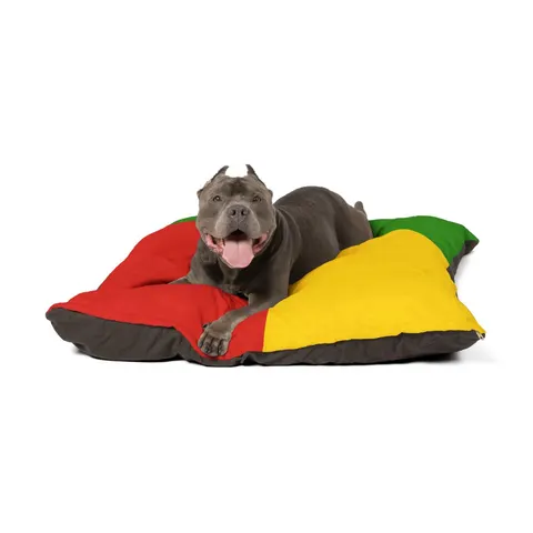 Benin Green Yellow Red Block Pet Bed — other view