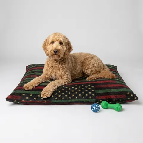 Black American Pan-African Stars & Stripes Pet Bed