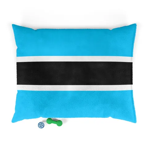 Botswana Blue & Black Stripe Pet Bed — front view