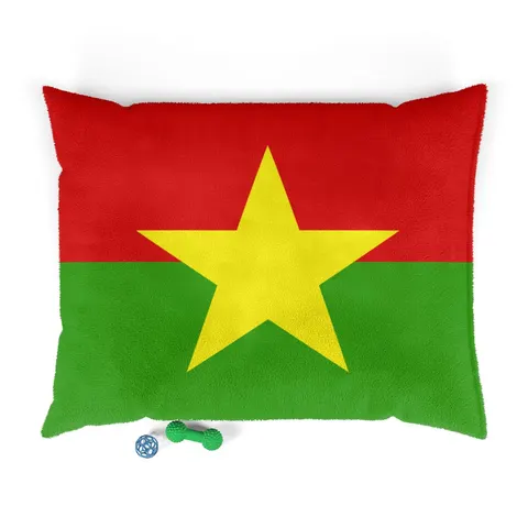 Burkina Faso Red Green Star Pet Bed — front view