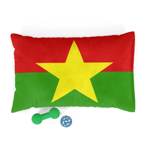 Burkina Faso Red Green Star Pet Bed — front view