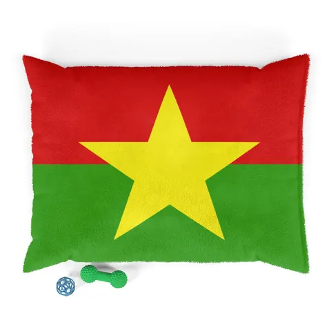Burkina Faso Red Green Star Pet Bed — front view