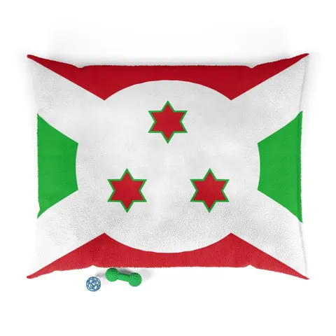 Burundi White Saltire Pet Bed — front view