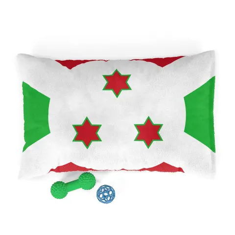 Burundi White Saltire Pet Bed — front view