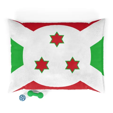 Burundi White Saltire Pet Bed — front view