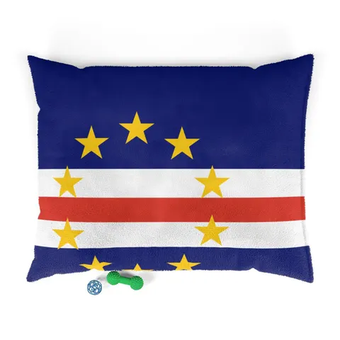 Cabo Verde Blue Stripe & Stars Pet Bed — front view