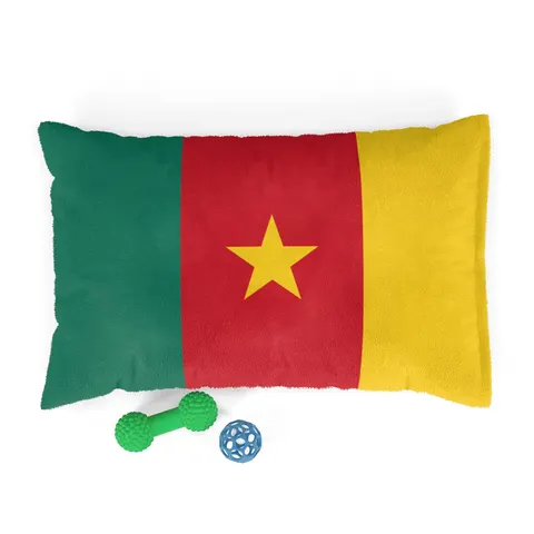 Cameroon Green Red Yellow Star Pet Bed — front view