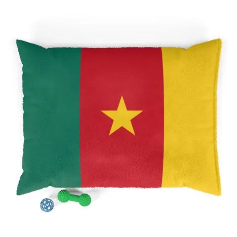Cameroon Green Red Yellow Star Pet Bed — front view