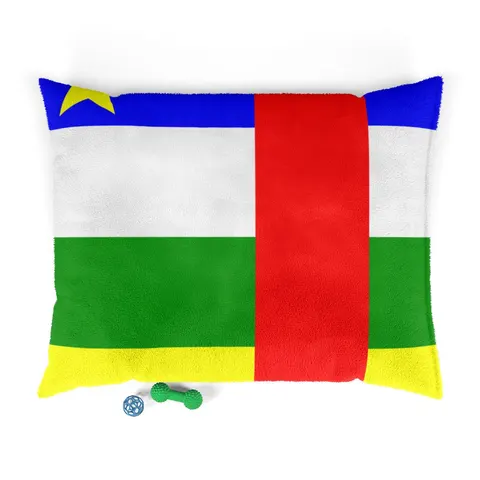 Central African Republic Stripes & Red Cross Pet Bed — front view