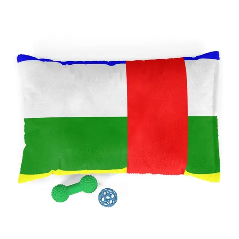 Central African Republic Stripes & Red Cross Pet Bed — front view