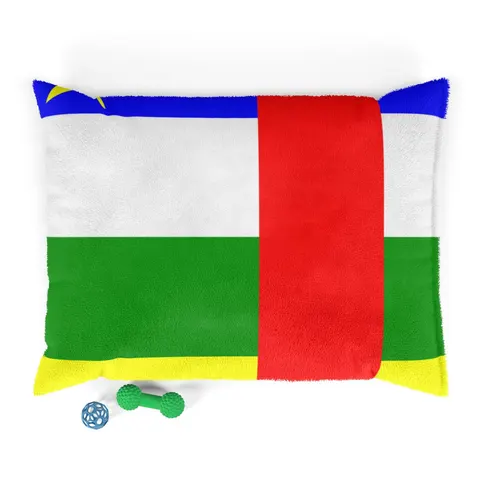 Central African Republic Stripes & Red Cross Pet Bed — front view