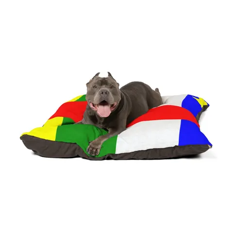 Central African Republic Stripes & Red Cross Pet Bed — other view