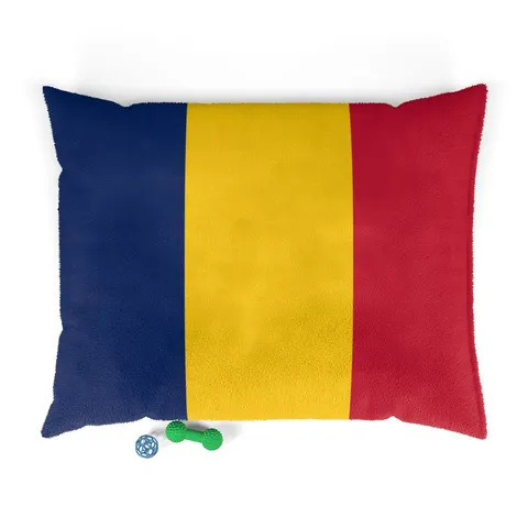 Chad Blue Yellow Red Pet Bed — front view