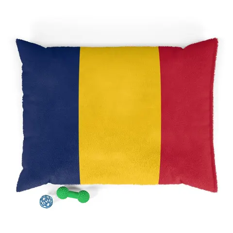 Chad Blue Yellow Red Pet Bed — front view