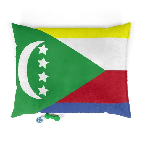 Comoros Green Triangle & Stripes Pet Bed — front view