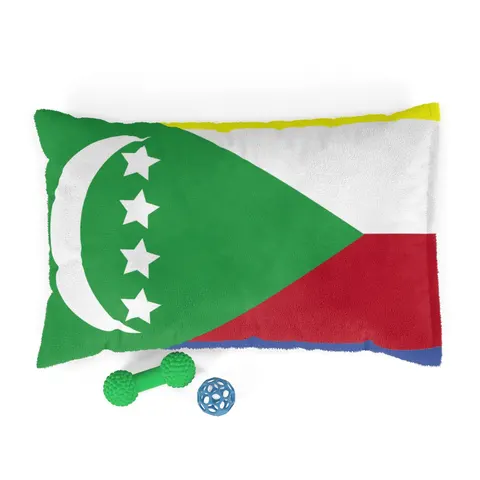 Comoros Green Triangle & Stripes Pet Bed — front view
