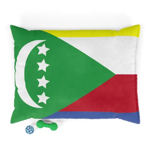 Comoros Green Triangle & Stripes Pet Bed — front view