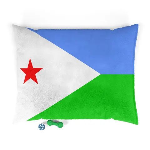 Djibouti Blue Green Triangle Pet Bed — front view