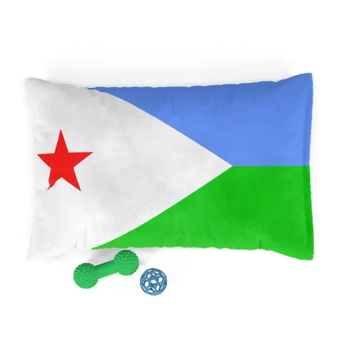 Djibouti Blue Green Triangle Pet Bed — front view