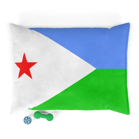 Djibouti Blue Green Triangle Pet Bed — front view