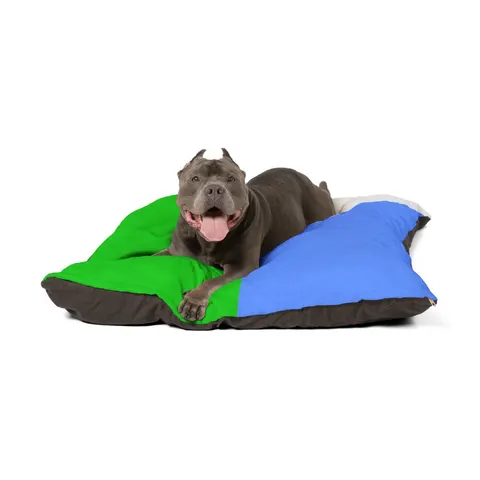 Djibouti Blue Green Triangle Pet Bed — other view